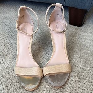 ALDO Women's Cream Ankle Strap Heels